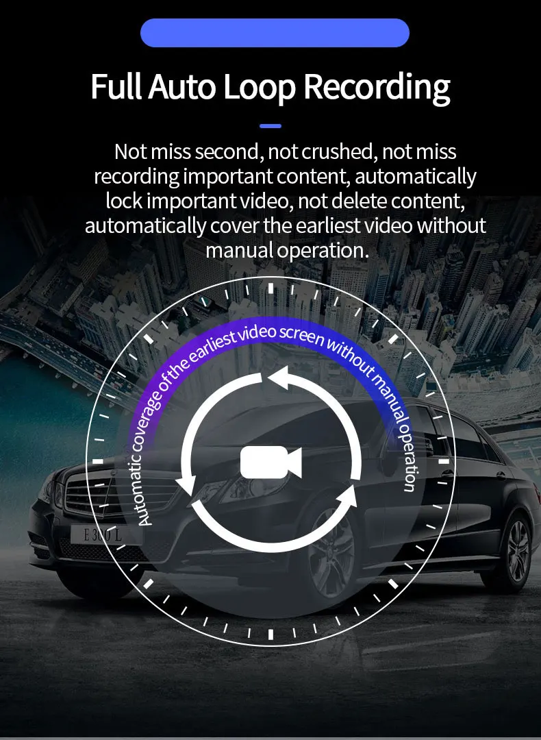Автомобильный видеорегистратор Wi Fi GPS ADAS Dashcam три двухканальных Full HD 1080 P для