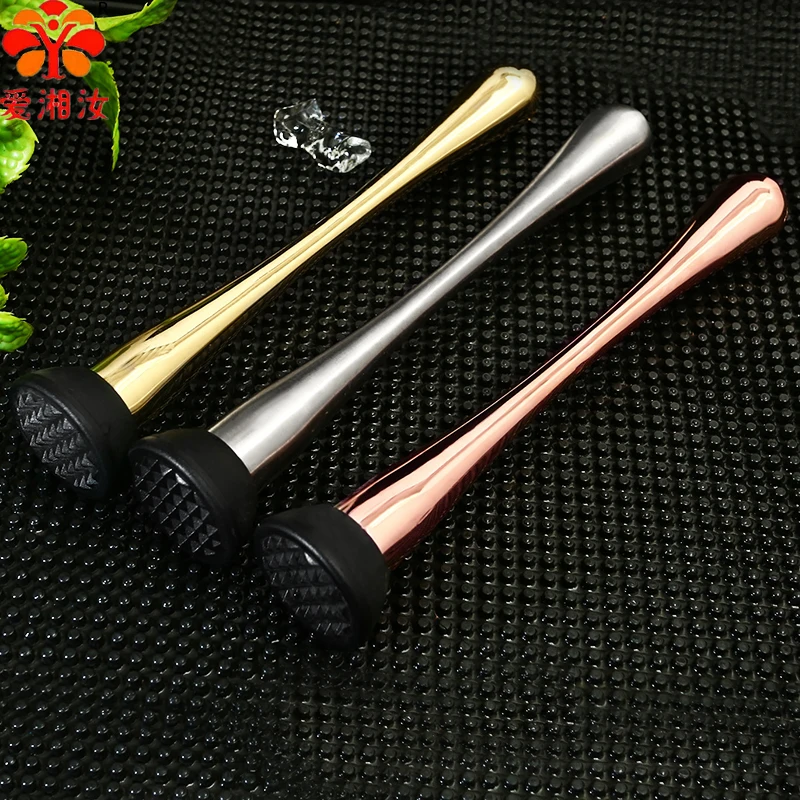 

Aixiangru Stainless Steel Popsicle Wine Mixing Juice Pressing Cocktail Smashing Crushing Special Ice Hammer Lemon Mint Leaf