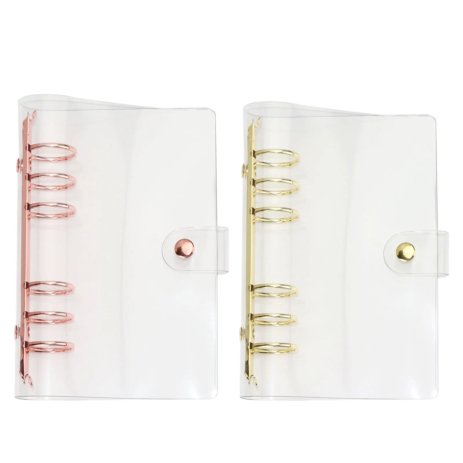 

Office School Stationery 6 Holes Binder A5 Planner A6 Binder PVC Cover Clear Rose Gold File Folder Transparent