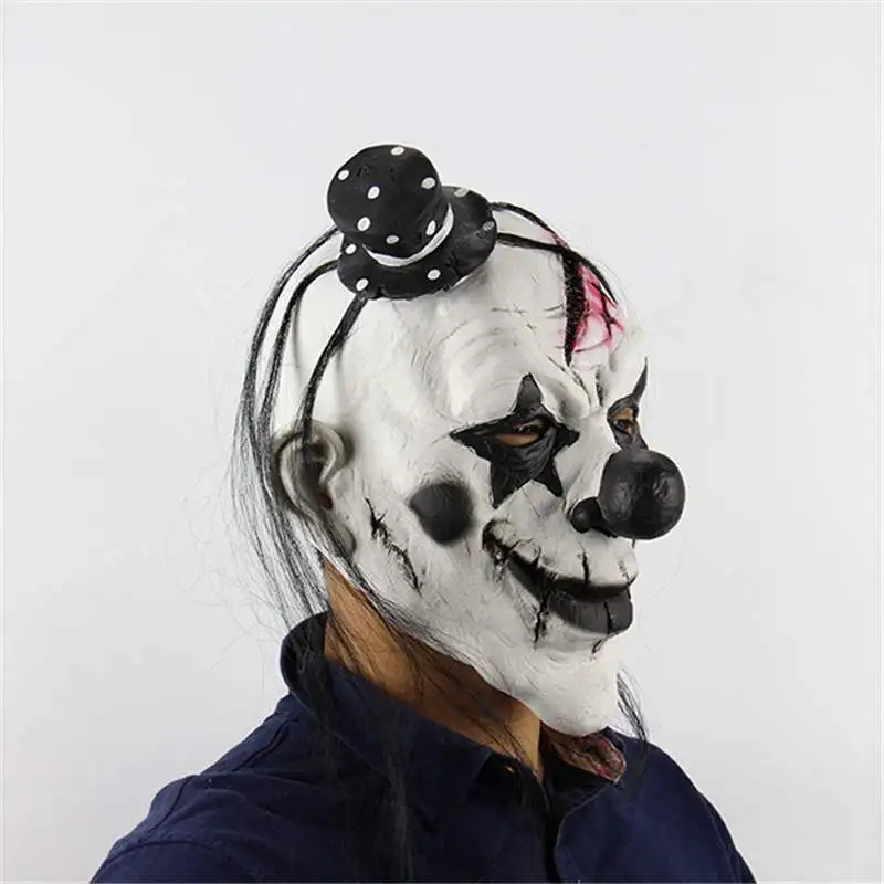 Унисекс пугающий дьяволенок маска клоуна латекс террор страшная забавная для