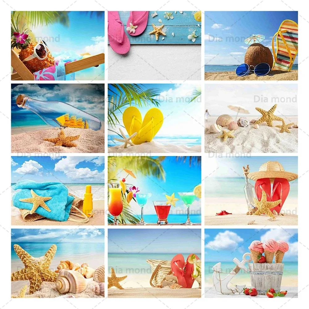 

Holiday Art Diamond Painting Diy Seaside Beach Scenery Embroidery Mosaic Summer Cross Stitch Kits Full Drill Diamond Home Decor