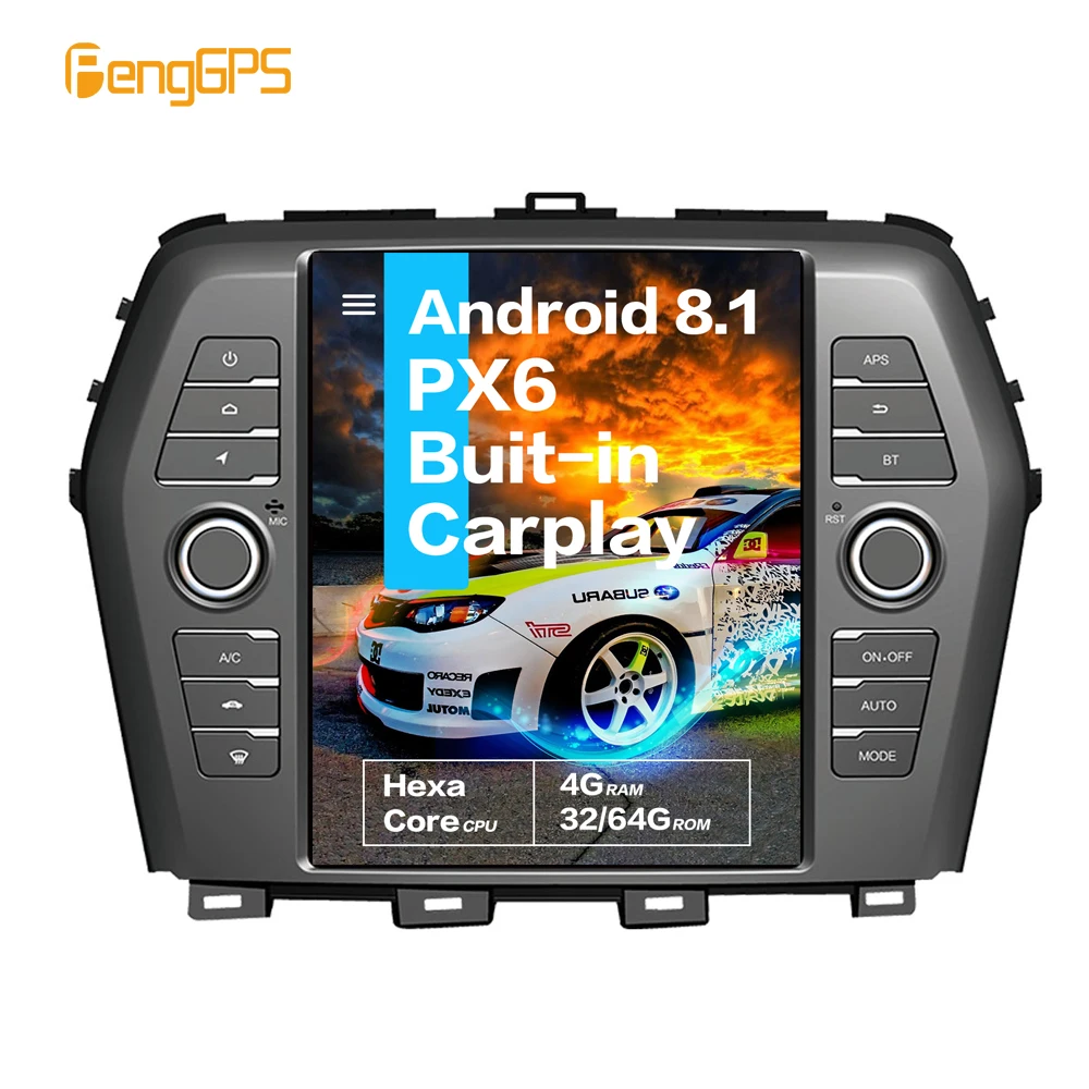 10 4 &quotТесла Android 8.1PX6 + 64 Гб Голосовое управление встроенный CARPLAY автомобильный