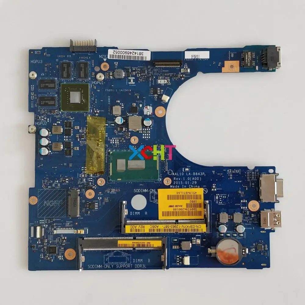 

CN-03FKYV 03FKYV 3FKYV AAL10 LA-B843P w 3205U CPU w N15V-GM-S-A2 GPU for Dell Insprion 5558 5758 Laptop PC Notebook Motherboard