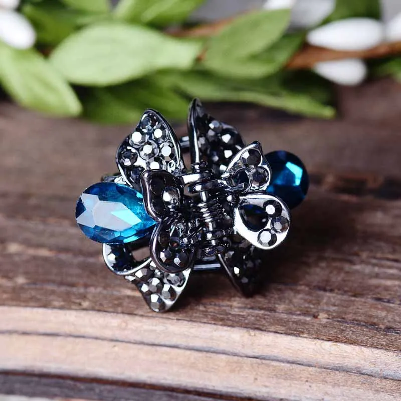 sky blue Маленькие хрустальные заколки для волос Morkopela, ювелирные изделия, модные стразы, заколки для волос, женские заколки для волос, аксессуары для крабов - Окраска металла: sky blue