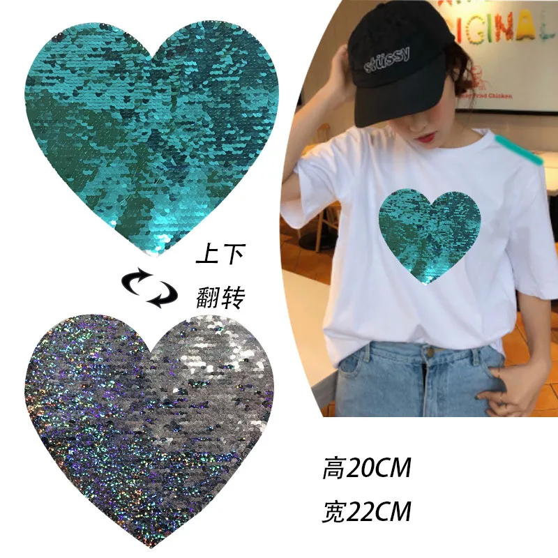 Нашивки с двусторонними мультяшными блестками для шитья одежды детская футболка
