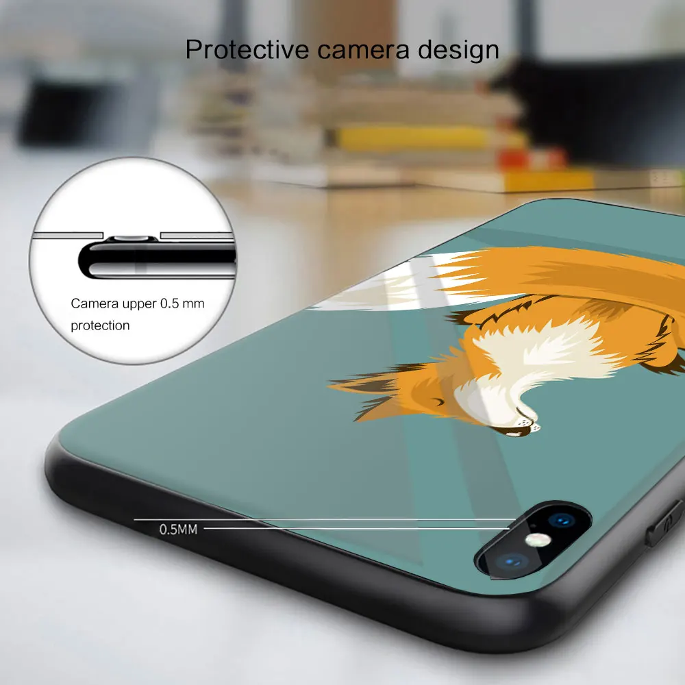 Мягкий силиконовый стеклянный чехол для iPhone 13 12 11 Pro X XS Max XR 8 7 6 Plus SE 2020 S черный с