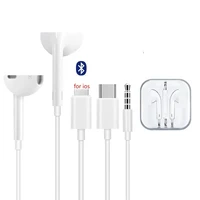 universal wired earphone lightning type c in ear stereo earphones sport earbuds bass hands free head set with mic for iphone