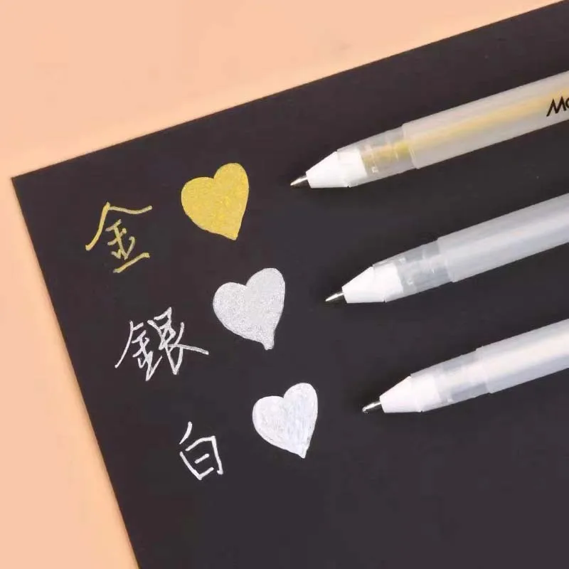 Ручка для рисования белых золотых серебряных эскизов 3 шт./лот маркер творчества