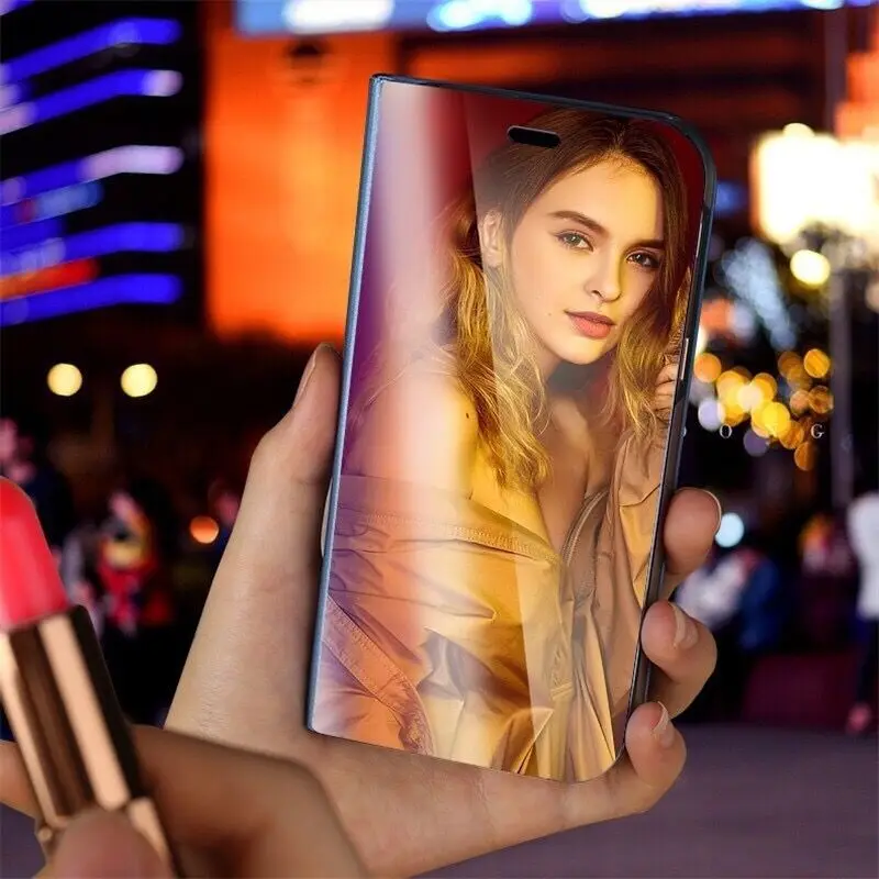 Зеркальный смарт чехол для Samsung Galaxy A10 A20 A30 A40 A50 A51 A70 из искусственной кожи флип M30