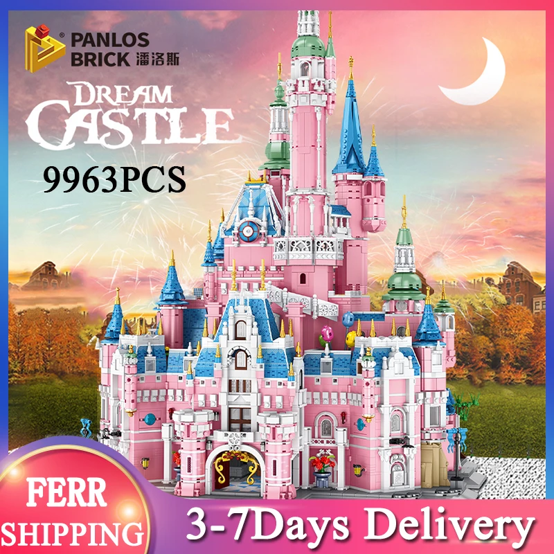 

PANLOS 613003 MOC Princess Castle Large Building Pink Dream Castle Model 9963pcs Building Blocks Bricks Children's Toy Gift
