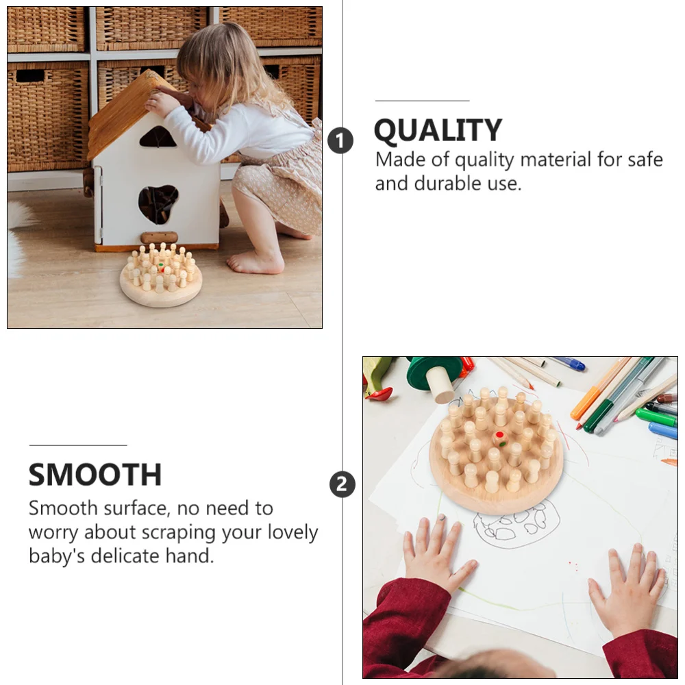 

1 Set Memory Chess Wood Memory Chess Kid Educational Training Plaything