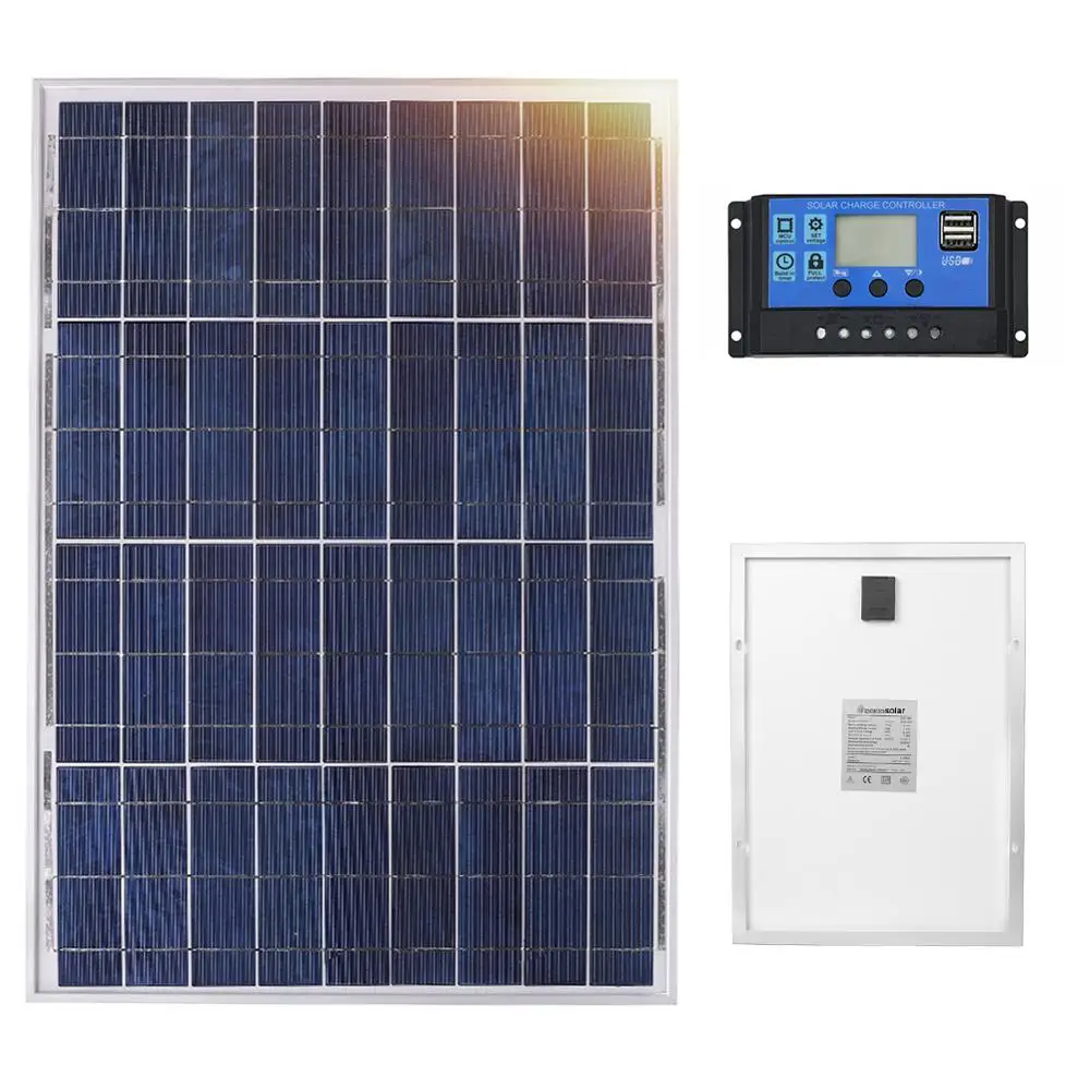 40W Solar Set 10A Anaka 18 в 10 Вт/20 Вт/30 Вт/40 Вт/50 Вт комплект солнечных панелей солнечных батарей Солнечные фотоэлектрические солнечные панели для домашнего заряда 12 в панели солнечных батарей Китай - Цвет: 40W Solar Set 10A