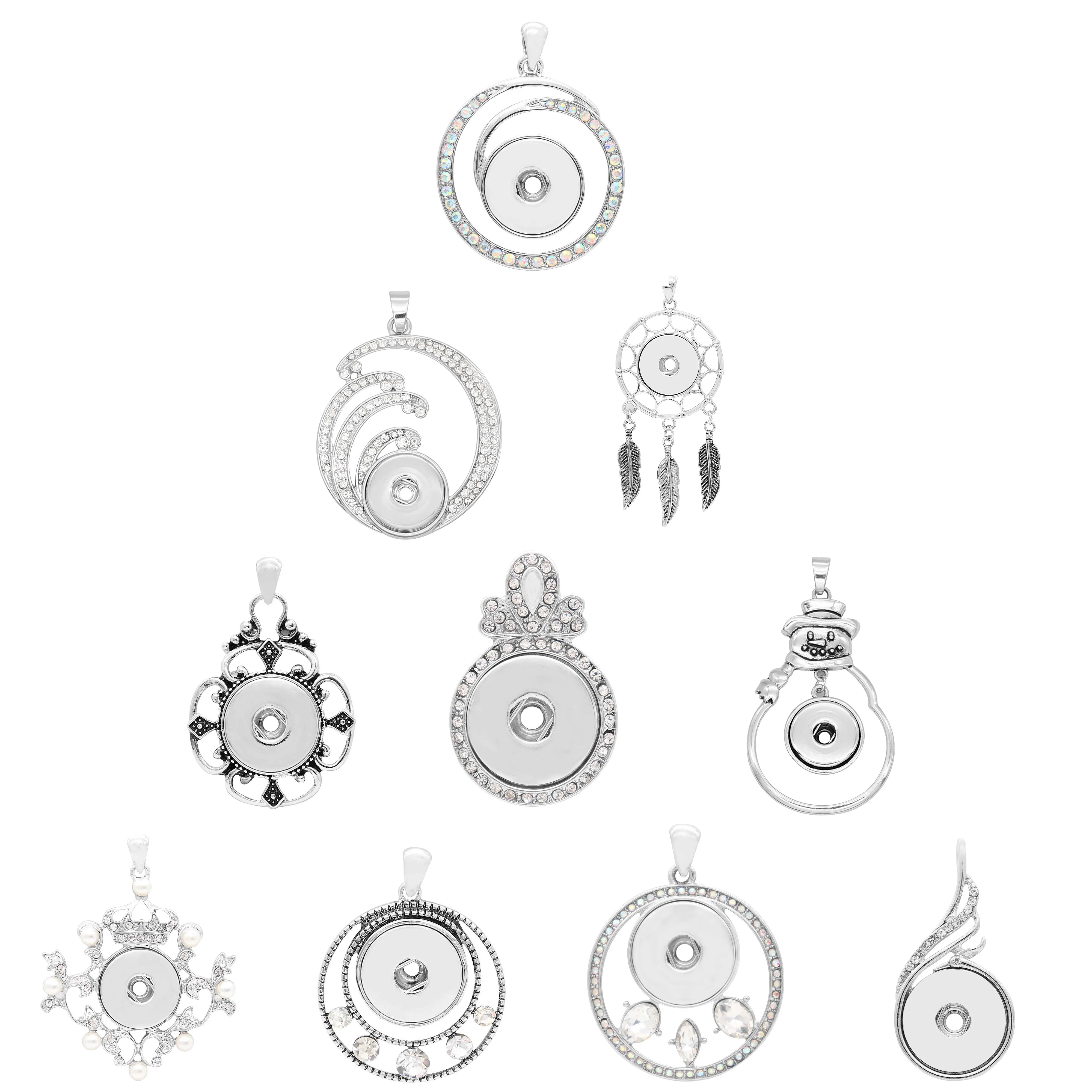 Горячая продажа простой несколько стилей защелки кулон с кристаллом fit 18 мм 20