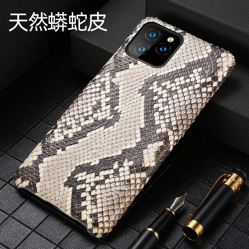 Роскошный чехол из натуральной кожи питона для Apple iPhone 11 Pro Max 5,8 6,1 6,5 настоящая змея Защитная Кнопка открытая крышка сумка для iPhone 6 6S 7 8 Plus X XR XS Max