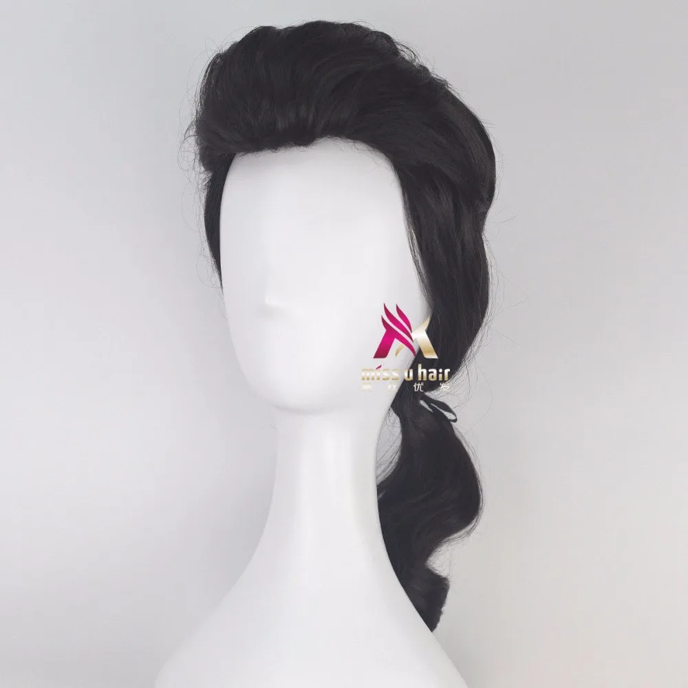 Парик Красавица и Чудовище принц Гастон черный короткий парик косплей Хэллоуин