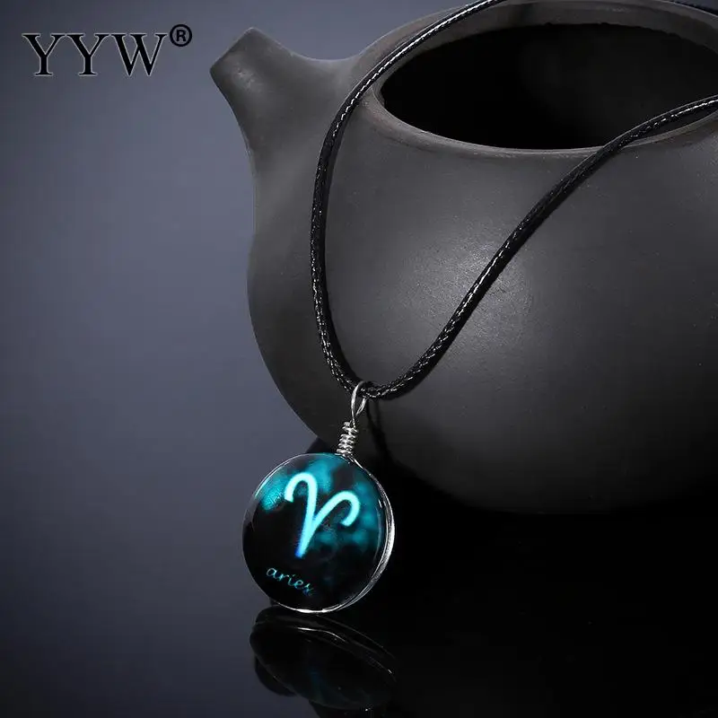 Новинка модное ожерелье унисекс с созвездиями 12 знаков Зодиака Подвески кожаный