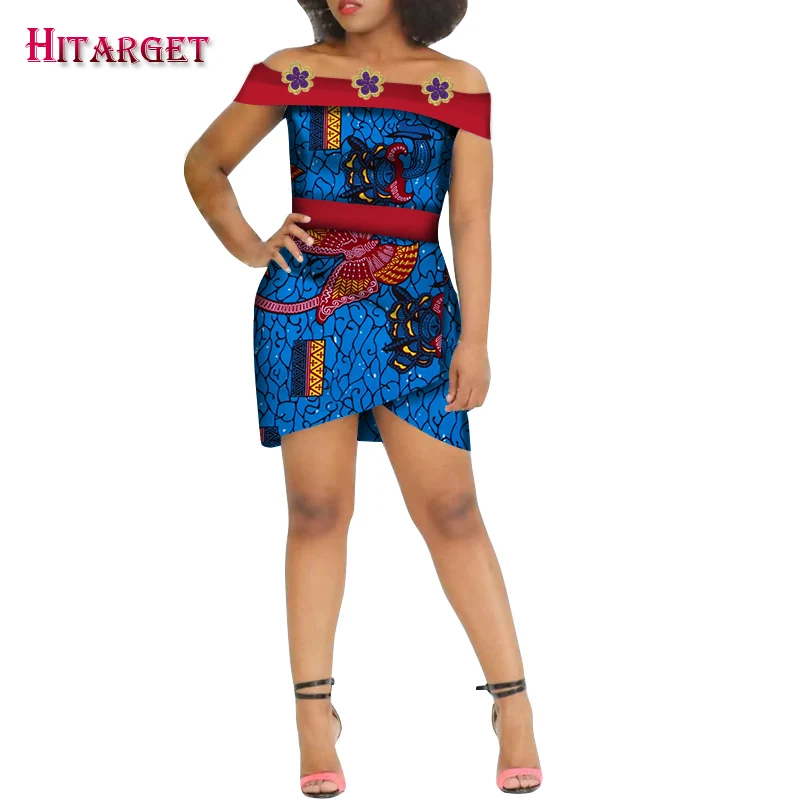 

2019 Hitarget african clothes Ankara wax Print sexy Dress Clothing dashiki Dresses for Women WY5211 african dresses for women