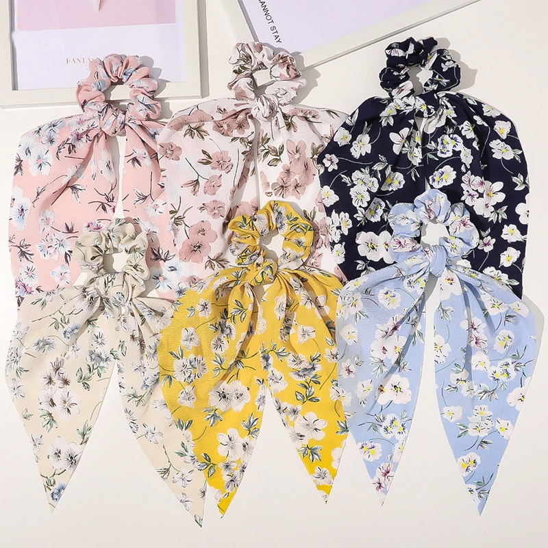 

Bohemian Print Elastic Hair Bands for Women Girls Bowknot Scrunchies Headband Hair Ties Ponytail Holder Hair Accessories