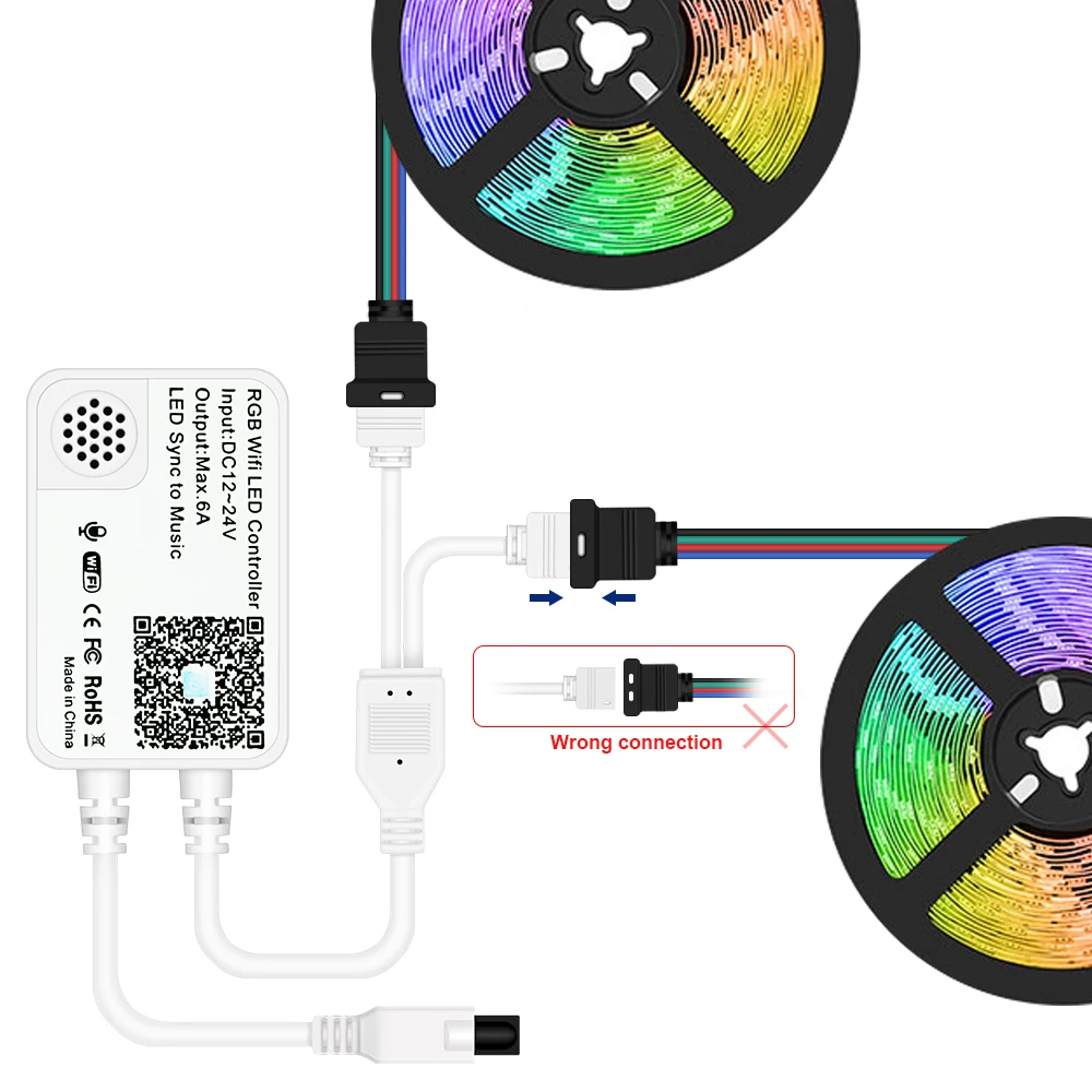 Пульт управления Wi Fi совместим с Alexa Google Assistant работает RGB светодиодными лентами