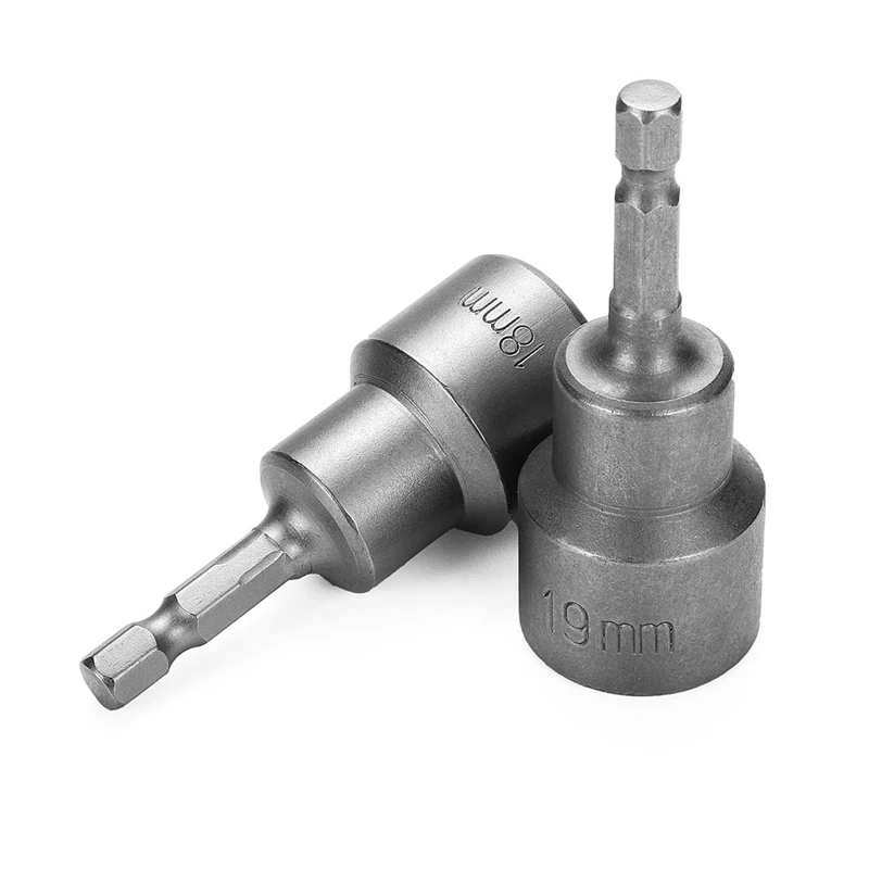 14Pcs 6-19Mm Grey Adapter Drill Bit 1/4 Inch Socket Magnetic Nut Driver Set For Power Drills Steel Hex Shank Magnet Holds | Инструменты