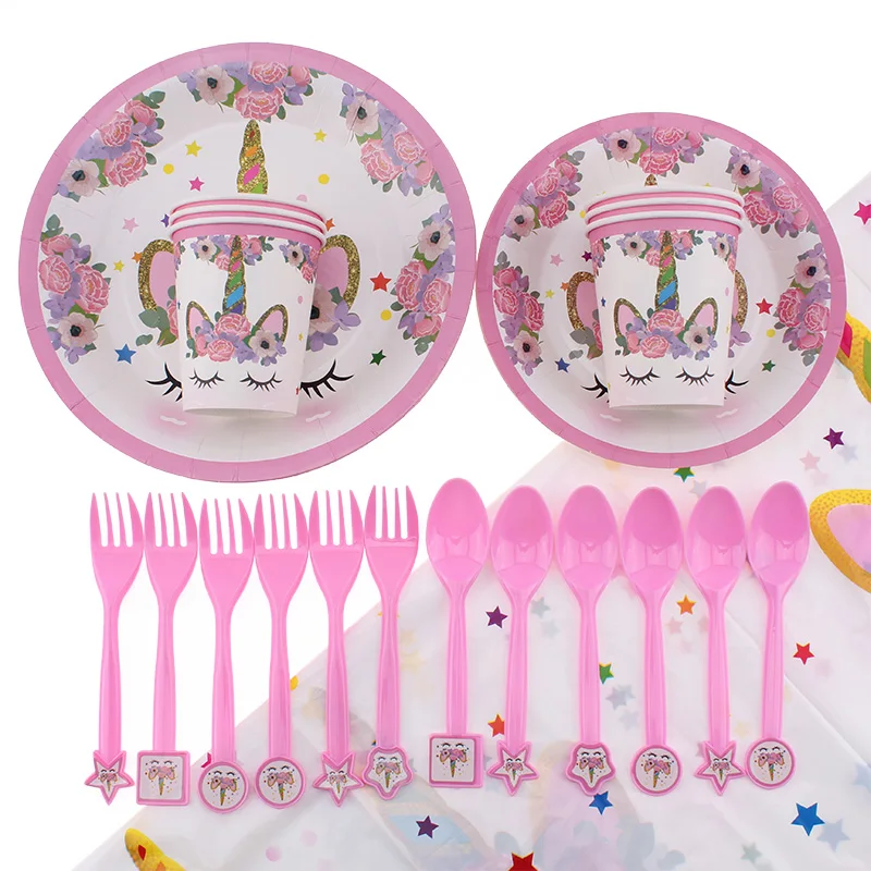 Бумажная шапочка в виде единорога для вечеринки розовая тематика с животными