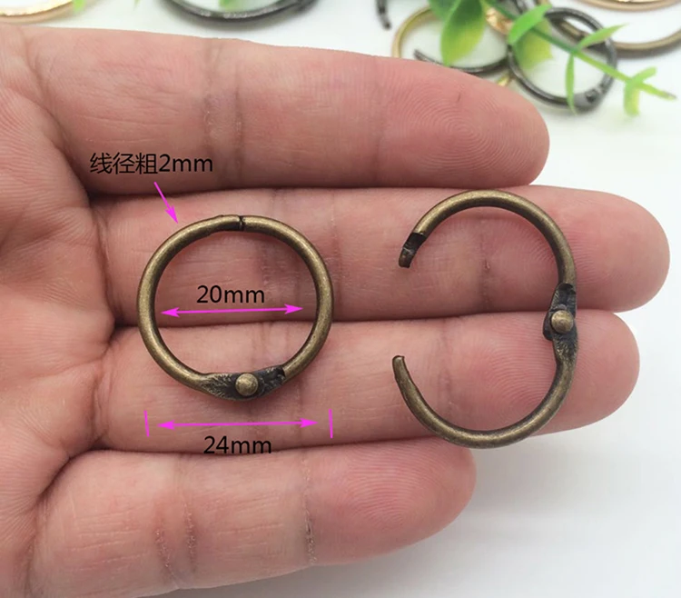 20mm bronze 5 шт. металлические кольца для ноутбуков, Золотое шарнирное кольцо, Школьное свободное кольцо с листьями, кольцевые обручи для скрапбукинга, альбом, Офисная прищепка, кольцо - Цвет: 20mm bronze