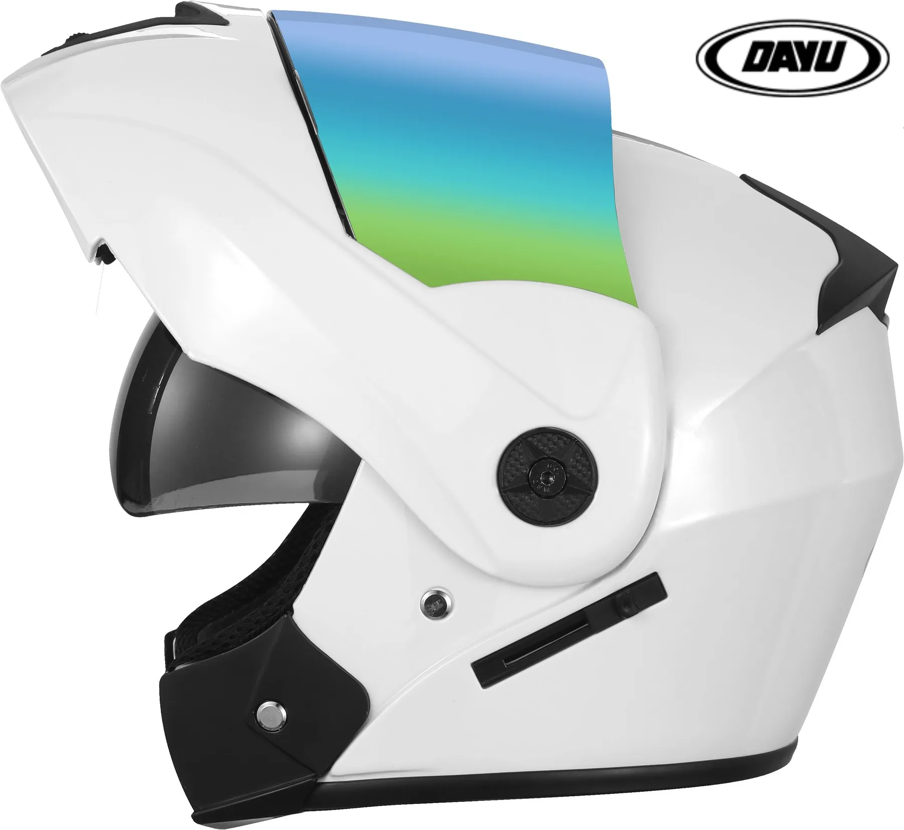 

Мотоциклетный шлем с откидной крышкой, с двойным солнцезащитным козырьком, на все лицо, для женщин и мужчин