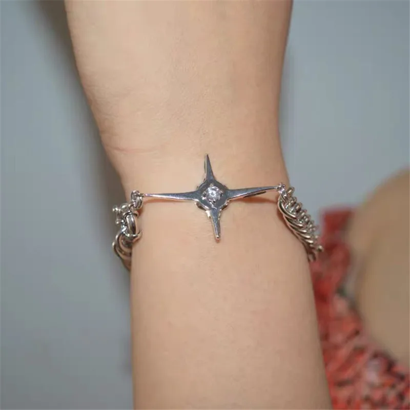 

Japan and South Korea internet suit jewelry pearl chain stitching personality exaggerated dark cross diamond necklace