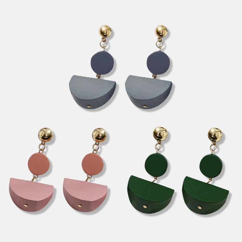 Новые деревянные серьги ретро женские Серьги Подвески Серебряные Оригинальные