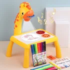 Детский светодиодный проектор, художественный стол для рисования, игрушки, детская доска для рисования, художественные изделия, Обучающие инструменты для раннего обучения для девочек