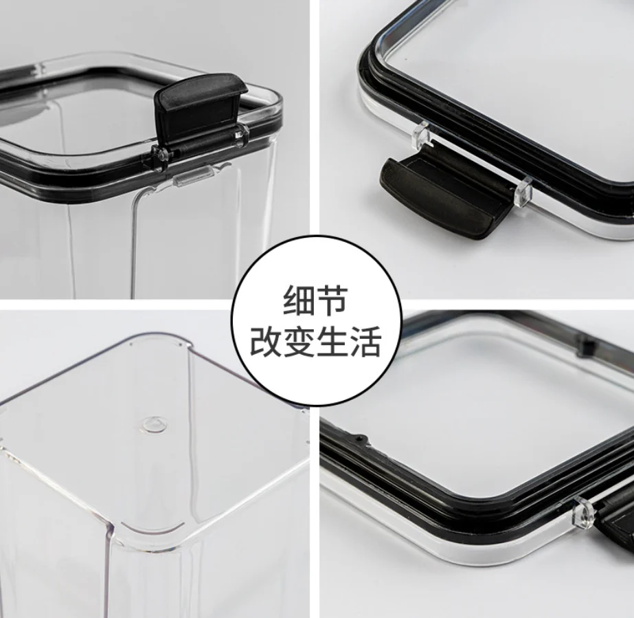 

100pcs Food Storage Container Plastic Kitchen Refrigerator Noodle Box Multigrain Tank Transparent Sealed Cans CoffeeBean Nut Jar