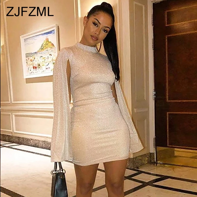 Элегантные вечерние платья с рукавами-плащами женское платье воротником-стойкой