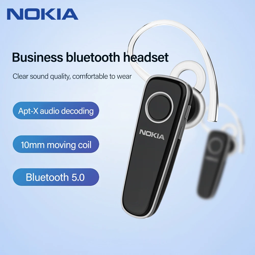 Деловые наушники Nokia APT-X с одним ухом настоящие беспроводные Bluetooth HIFI звук HD
