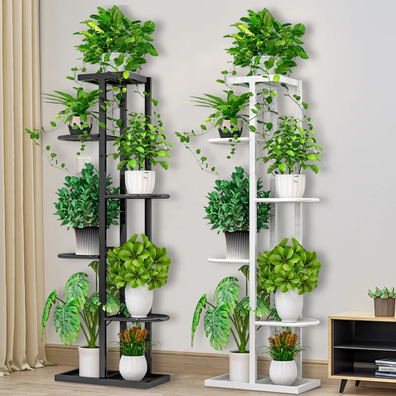 Flower Shelf Nordic Indoor Home Balcony Decoration Rack Wrought Iron Living Room Simple Flower Pot Multi-layer Rack