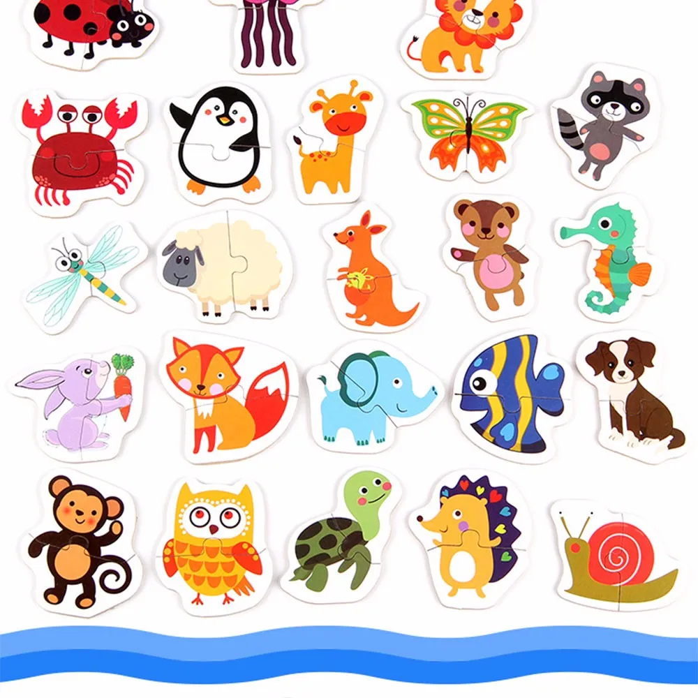 Wooden Toys Puzzle for Kids 3 years Animals/Vegetables/Fruits/Traffic Insects/Poultry Educational Kids Games Jigsaw