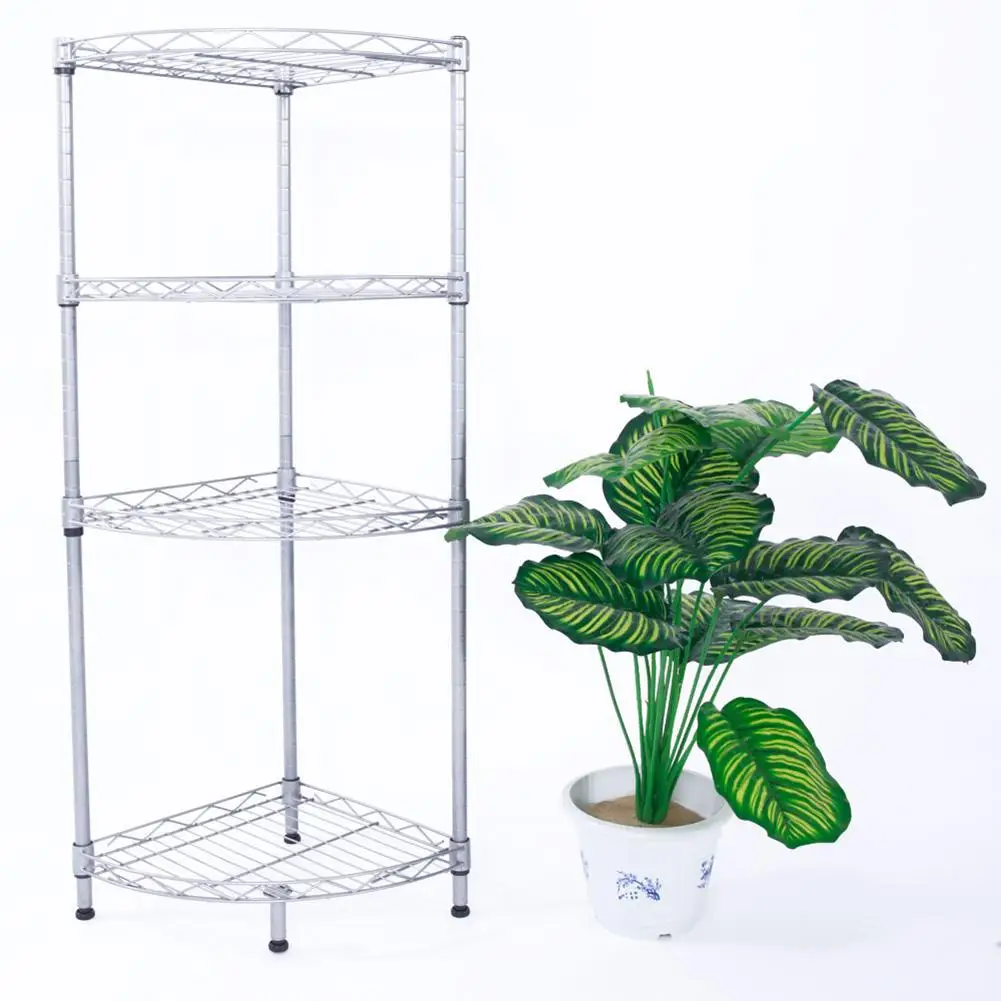 

Fan-shaped Carbon Steel PP Assembly 4-Tier Adjustable Storage Rack c Bathroom Corner Shower Shelf Rack Bath Supplies Organizer