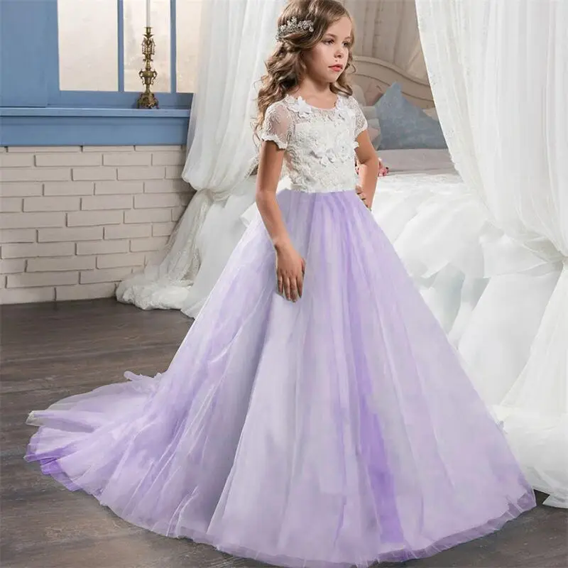 Princess Dress Teenage Girl Clothes Wedding Birthday Prom Gown Lace Long Evening Fancy Kids Dresses For Girls Children Costume | Детская