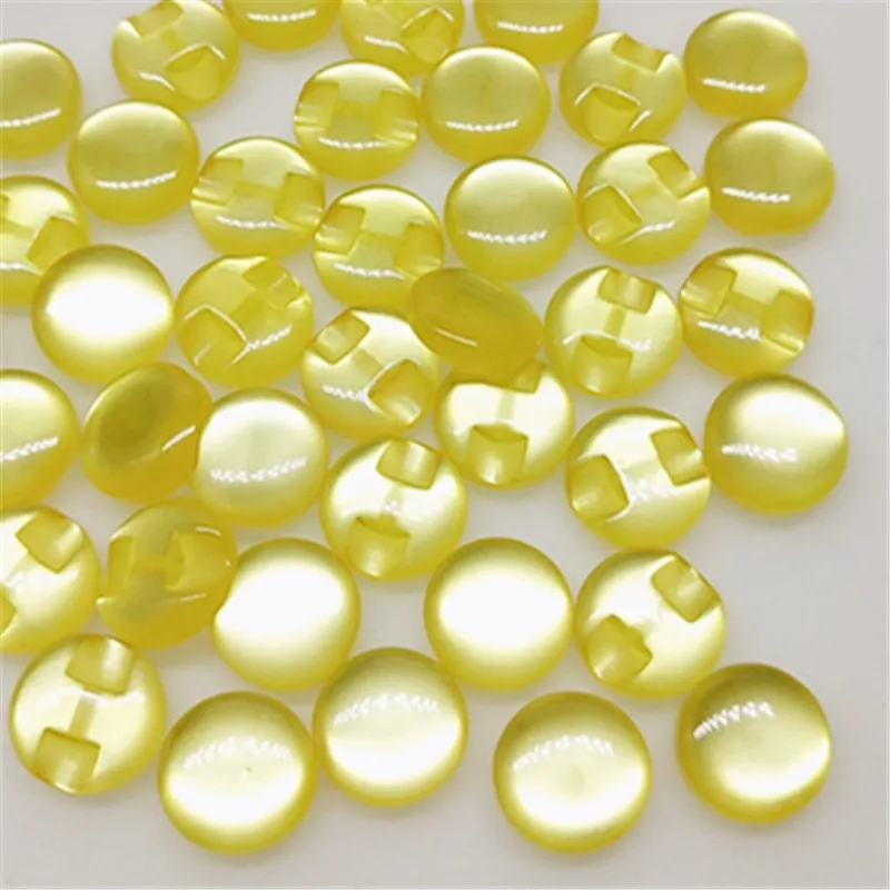 YELLOW 30/100 шт./упак. Детская одежда Карамельный цвет Кошачий глаз каменная Кнопка/швейная много E0007 - Цвет: YELLOW