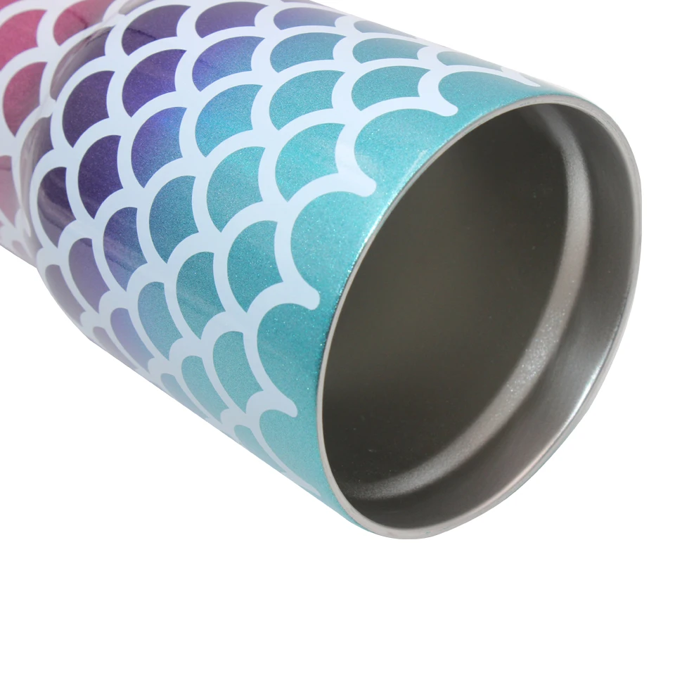 30 унций Русалочка стаканчики Тройная Изолированная нержавеющая сталь двойные