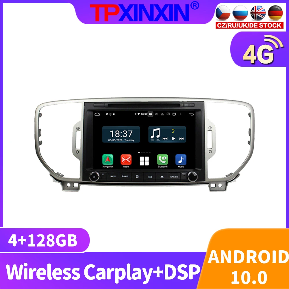 

128GB Android 10 For KIA Sportage 2016-2018 Car Radio Multimedia Video Recorder Player Navigation GPS Accessories Auto 2din DVD