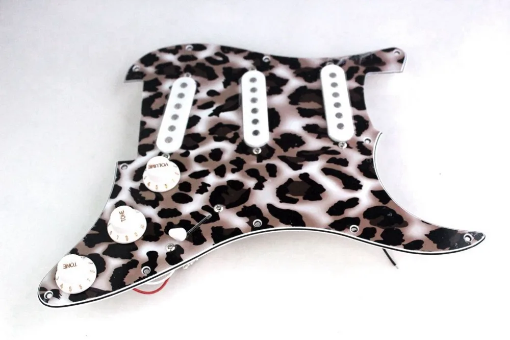 3Ply Леопард предварительно накладка SSS Пикап для старта Гитара загружено