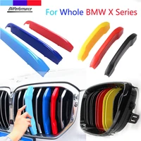 3pcs m power for bmw x1 e84 f48 x2 f39 x3 f25 g01 x4 f26 g02 x5 e70 f15 g05 x6 e71 f16 g06 car racing front grille trim strips