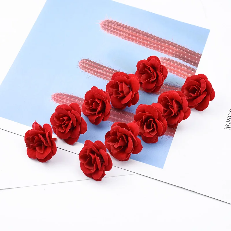 Шелковая головка розы для украшения дома аксессуары скрапбукинга diy Подарочная