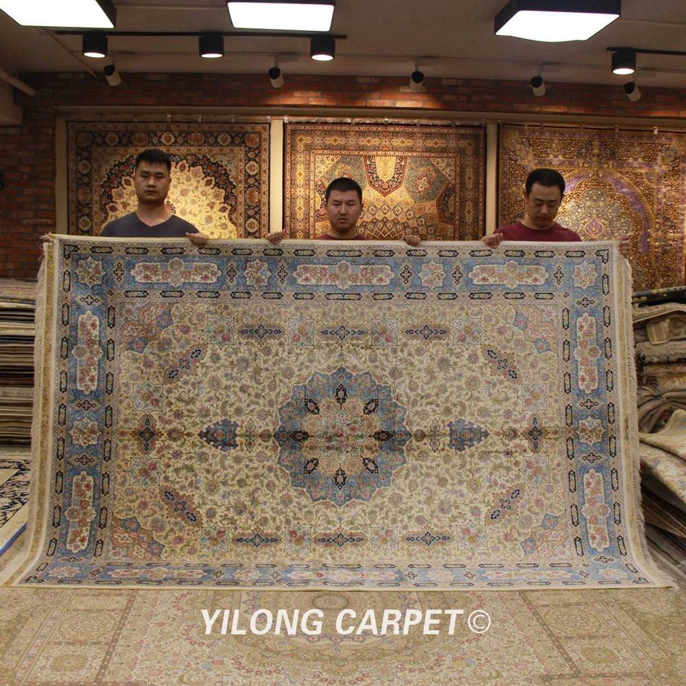 Yilong 6 'x 9' персидский шелковый ковер ручной работы традиционный дизайн