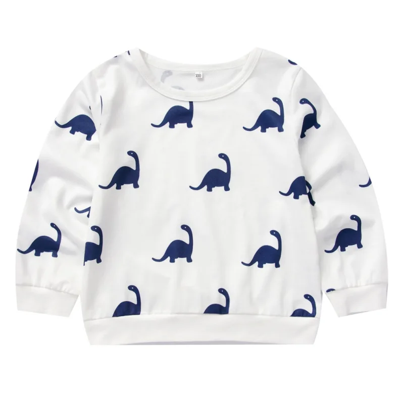Детские топы с длинными рукавами и рисунком динозавра для маленьких мальчиков