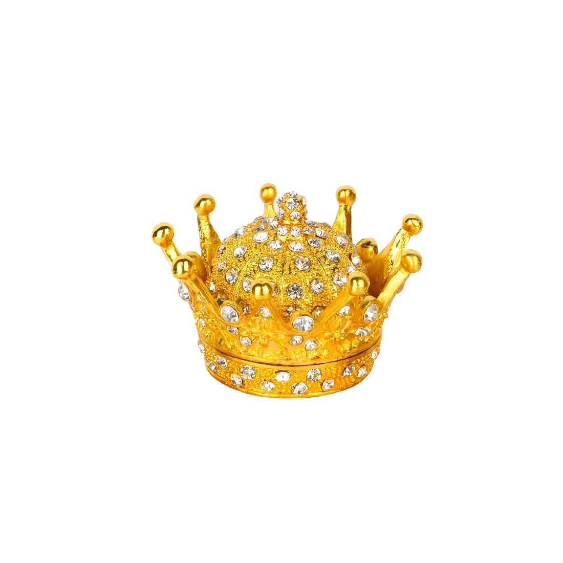 Винтажная антикварная элегантная коробка в форме короны с кристаллами маленькое