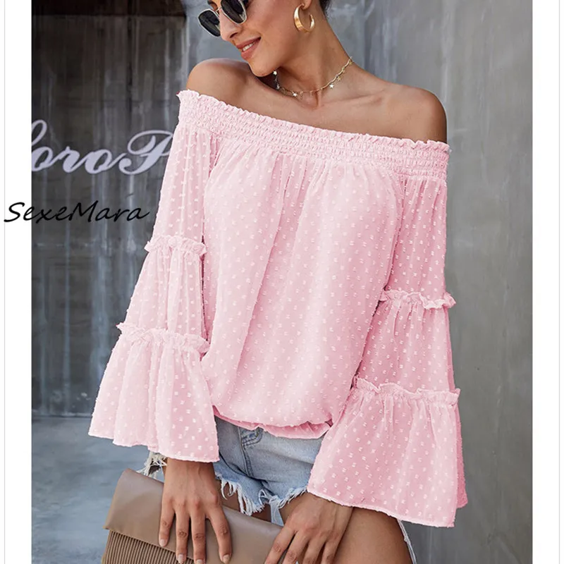 

Plus Size Women Shirt 2019 Summer T-shirt Casual Loose Sexy Top Bohemian Tops Long Sleeve