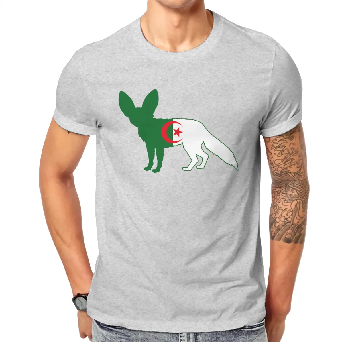 

Flag Fennec of Algeria Sticker Men's short-sleeved t-shirt Funny R345 T-shirts Eur Size