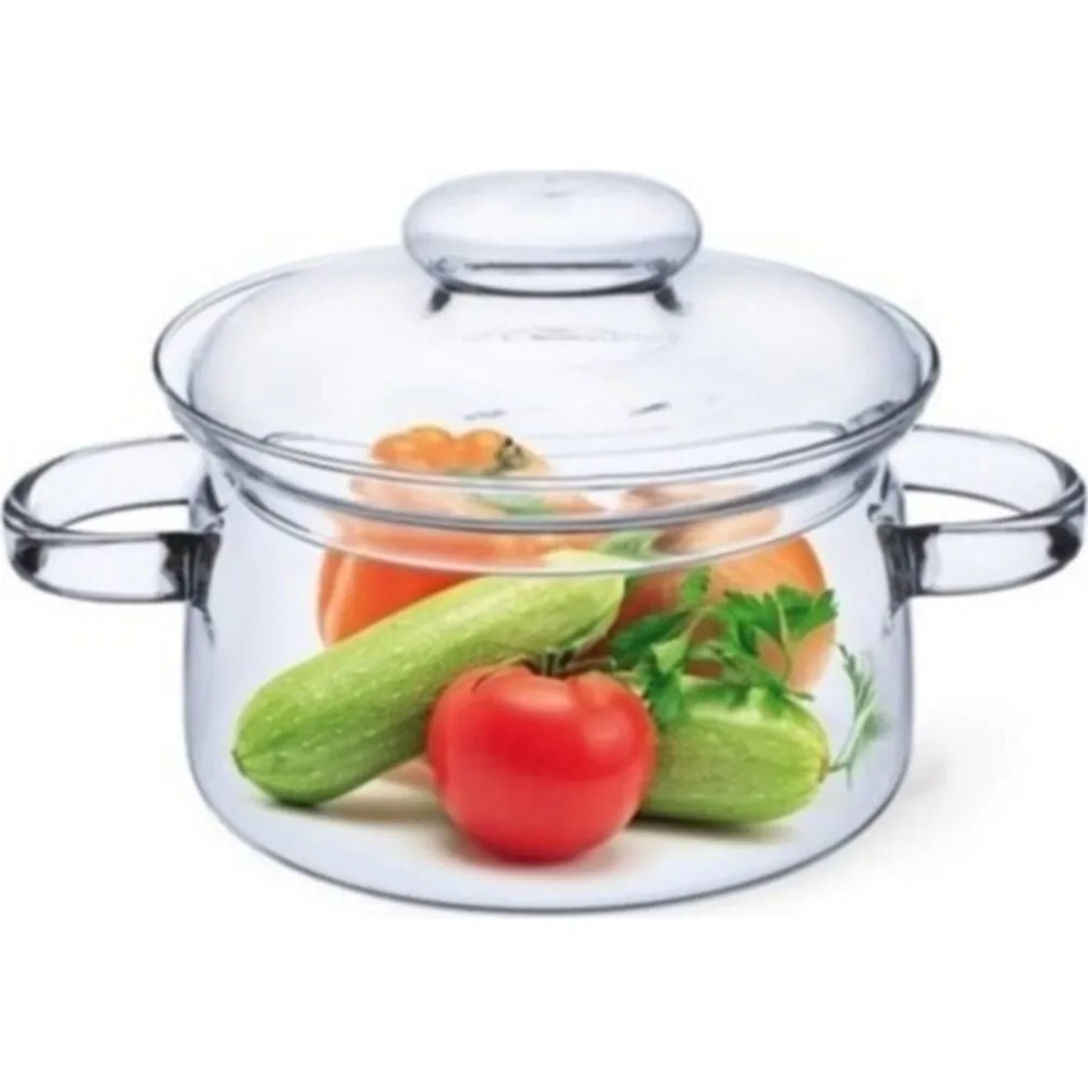 

Home Transparent Glass of Soup Stockpot Kitchen Heat Resistant Pot Home Glass Bowl Kitchen Cooking Tools Glass Pots 3 Liter