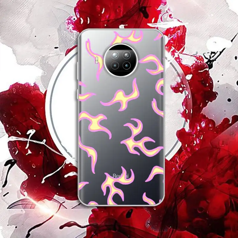

Flame art cool fashion design Phone Case Transparent for Xiaomi Redmi note 10 t 8 9 pro lite 11